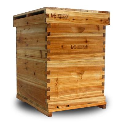 China Bee Farm Double Layer Box Fir Wooden Hives Waxing Beehive Beehive Equipment Beekeeping Equipment for sale