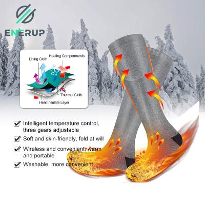 China Rechargeable Electric Heated Socks Waterproof Extreme Cold Weather Mid Length Sock for sale