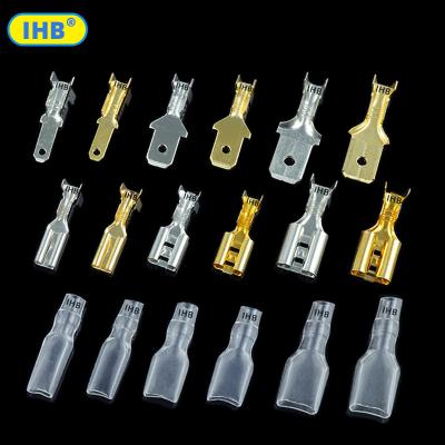 China 2.8/4.8/6.3mm 110/187/250 Auto Male Female Copper Lug Terminals Copper Electrical Connectors for sale