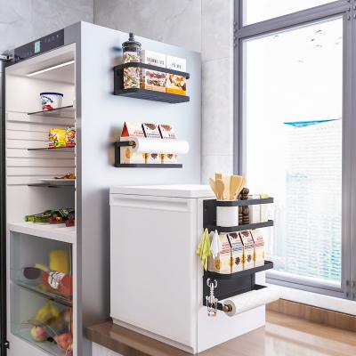 China Multi-Layer Kitchen Viable Multi-Function Organizer Side Wall Shelf Side Rack Household Fridge Storage Racks for sale