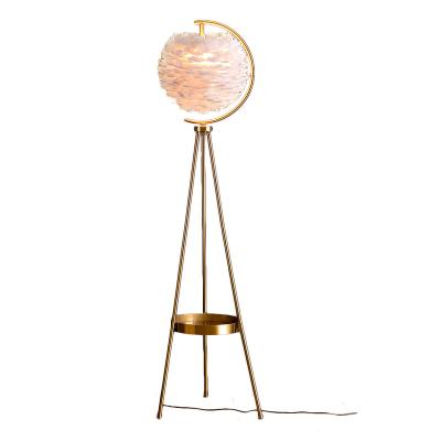 China Nordic Minimalist Light Luxury Warm Italian Designer Living Room Princess Bedroom Floor Lamp Feather Atmosphere Artistic Lamp Decoration for sale