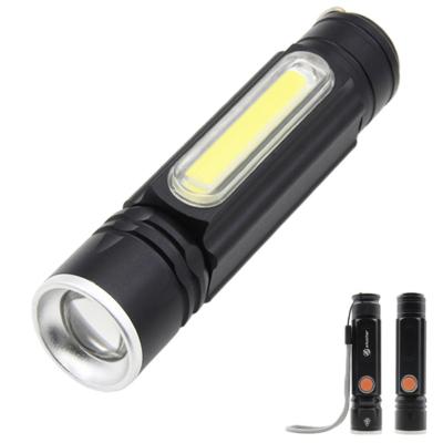 China Aluminum Alloy Mini Strong Light Flashlight USB Charging Remote LED Boom Side Light Outdoor Possibility Built-in Lithium Battery for sale