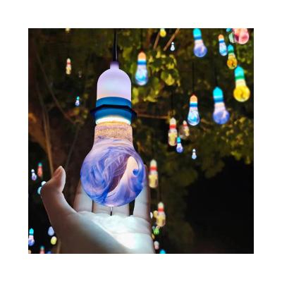 China Party Wishing Glass Lamp Outdoor Colorful Net Red Block Camp Tree Hanging Lights Park Landscape LED Park Decorative Lights for sale