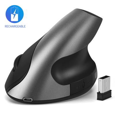 China Ergonomic Vertical Mouse Ergonomic Vertical Silent Wireless 2400 Dpi Rechargeable for sale