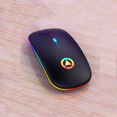 China Colorful lamp mouse and lights computer rechargeable colorful mouse of the new ultra-thin mini wireless silent mute convinent LED mouse A2 for sale