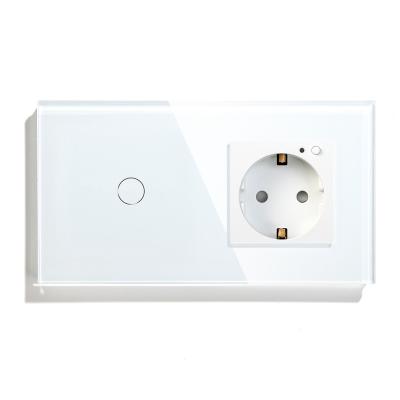 China TAWOIA Non-Smart EU R-U Size 86x157MM Fireproof Waterproof Wall Light 1G1W Indoor Switch With Normal 1 Set Plug for sale