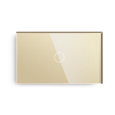 China TAWO I Strip 2 Way Gold Color Touch Wall Switch No Line Neutral Tempered Glass LED Light For Home General Purpose 118mm*72mm for sale