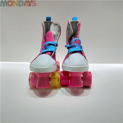 China 2018 high quality pvc wheels with and without lights canvas shoes skates roller skates for kids for sale