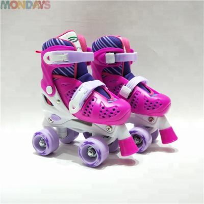 China New Adjustable PVC Plastic Roller Skate 4 Wheels Quad Roller Skate Shoes For Kids for sale