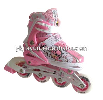 China PVC reinforce aluminum classis shoe skates with flashing light, integrated street roller skate combo set for kids for sale