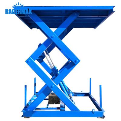 China Building Material Shops Hydraulic Automatic Scissor Lift For Sale Garage Goods Lift Double Platform Scissor Lift for sale