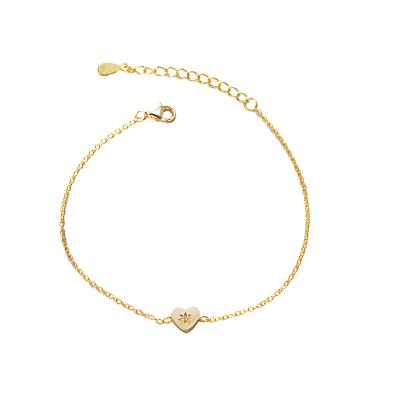 China Lead Free Nickel Free Custom Personalized Heart Shaped Chain Bracelet Pour Femme Starburst Zircon Bracelet S925 Sterling Silver For Cute Girls Loved for sale