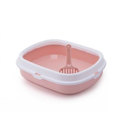 China Viable Manufacturer Style Direct Hot Pet Supplies Pet Cat Toilet Litter Box Square Pet Cat Toilet Splash Cat Litter Box for sale