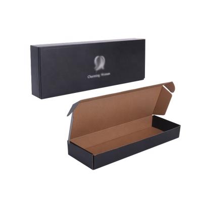 China Recycled materials custom hot stamping logo wig box corrugated cardboard shipping cartons hair wigs packaging box for sale