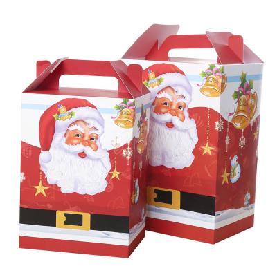 China Recyclable Wholesale Cheap Paper Christmas Handle Packing Box For Christmas Gift Candy Candy for sale