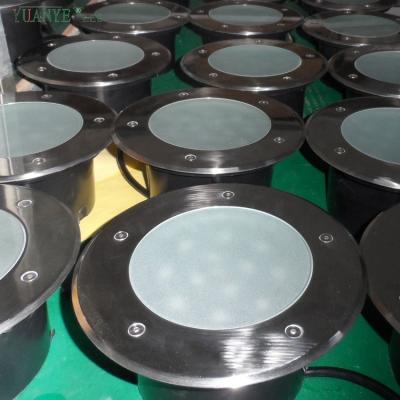 China Custom Waterproof Outdoor Garden Plant Lighting 12w 24w 36w Round Led Underground Lights With Frosted Tempered Glass Cover for sale