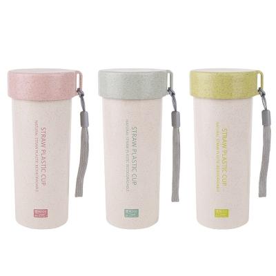 China 2021 Disposable Hot Selling 450ml Portable And Easy Carry Portable Wheat Straw Water Bottle Environmental Friendly Degradable Material for sale