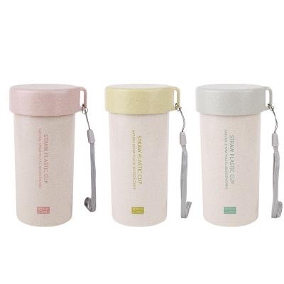 China Customized Disposable Coffee Travel Mug With Logo Wheat Straw Premium Personalized Juice Coffee Cup for sale