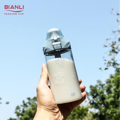 China Amazon Sustainable Success Travel Milk Juice Outdoor Travel Plastic Water Eco Reusable Bottle for sale