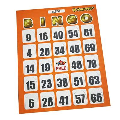 China Custom High Quality Paper Bingo Card Adult / Kids Lottery Card Game for sale