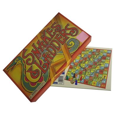 China Customized Folding Paper Kids Board Puzzle Game Snake And Ladders Chess Games for sale