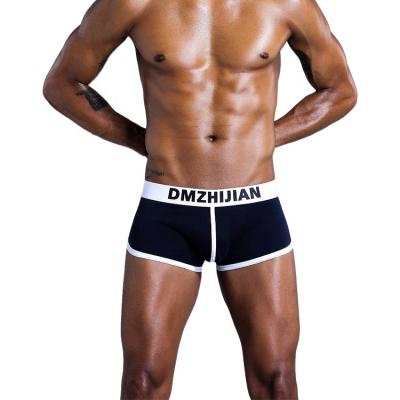 China Factory Supply Solid Color Breathable Knitted Boxer Shorts Men Cotton Underwear for sale