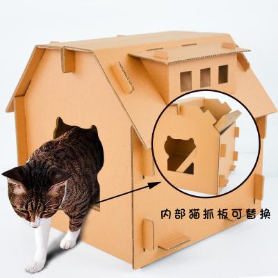 China Icle Viable Cat Scratcher Toys Layers Corrugated Shape Scratching Cardboard Craft - ic-0018 Cat Scratcher Houses Box for sale