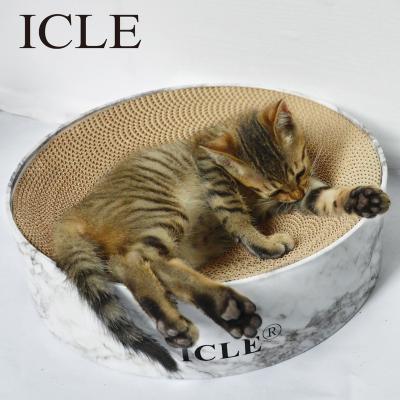 China Icle Brand-BB Groove Viable High - Quality - Wholesale IC-0028-40-Cloud Stone Cardboard Round Cat Scratcher With Box for sale