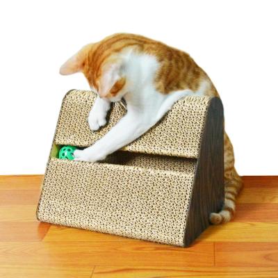 China Viable Icle-Triangle Cat Toys Free Catnip Rattle Interactive Ringer Ball--IC-1037-wooden Scratching Cat Cardboard Scratcher Cube for sale