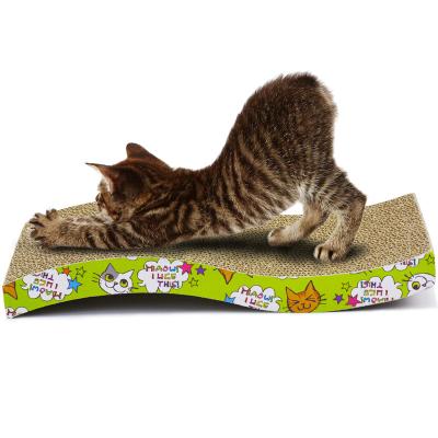 China Icle Mark-Curve S Viable Wave Shaped Cat Scrather Applications Paper Catnip Cat Toys Cat Supplies Scratching Cardboard-ic-0020-S for sale