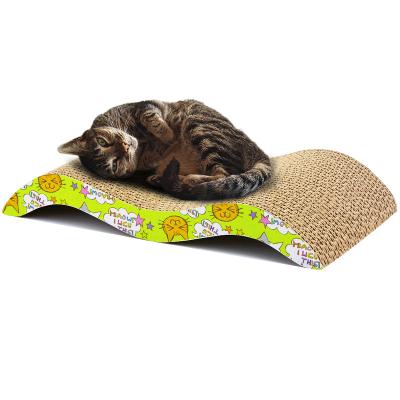 China Icle Viable Mark-Curve M and W Shaped Cat Scrather Applications Paper Catnip Cat Toys Cat Supplies Scratching Cardboard-ic-0003-W for sale