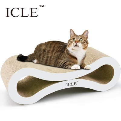 China Best Selling IC-0095-White icle-Amazon Corrugated Cardboard Cat Scratcher Lounge Ultimate Superior Paper-IC-0095-White High Quality for sale