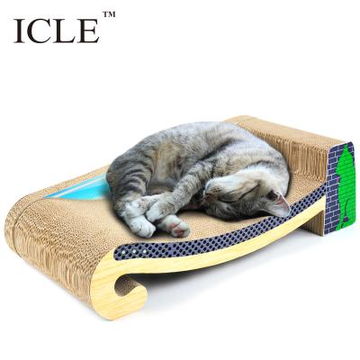 China ICLe-New Design Viable Sofa Couch Lounge For Cat Clawing Sleeping Playing Board IC-0099-Blue Wrinkled Cardboard Cat Scratchers for sale