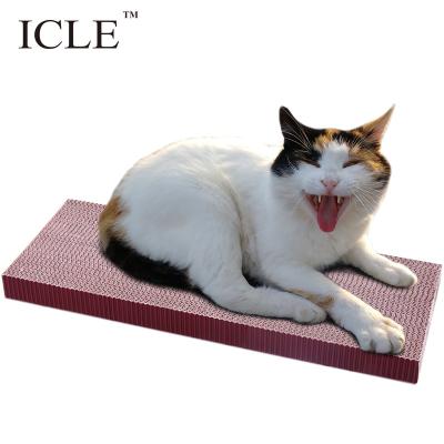 China Japan-made New Design Viable Color Crimp Leather Sofa Corrugated Cardboard Cat Scratchers Paper Board IC-0103-flat for sale