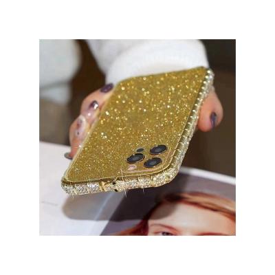 China Hot Selling Popular Frame Shockproof Bling Crystal Diamond Phone Case Glitter Sticker Phone Cover Good Quality for sale