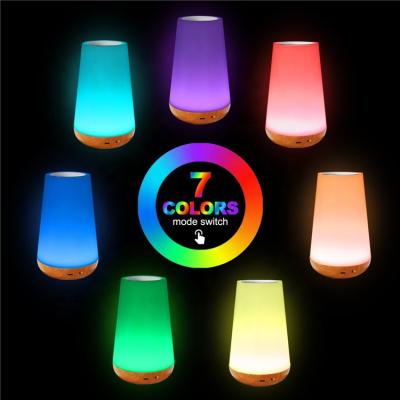 China Eco-friendly Intelligent Touch Control Rechargeable LED Night Light Bedside Lamp Dimmable RGB Color LED Desk Lamp Table Lamps for sale