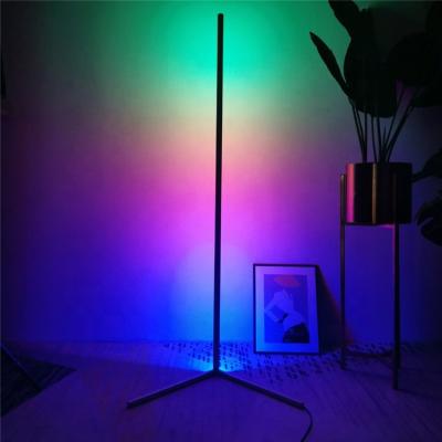 China Remote Control Standing Floor Lamp Shade RGB Floor Lamps Corner Decoration Standing Light Modern Dimmer Warm White Lighting for sale