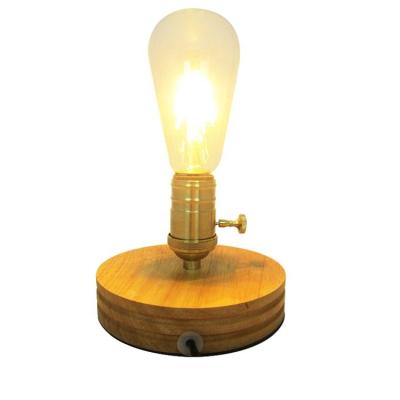 China Modern Creative Lampshade Table Lamp With Wooden Base Bedside Nightstand Lamp Reading Lightings for sale