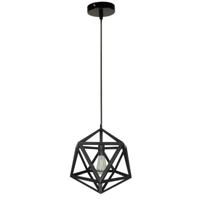 China Residential Black Vintage Geometric Pendant Lights, Cage Ceiling Lights, Cage Suspension Lamp for Kitchen Island for sale