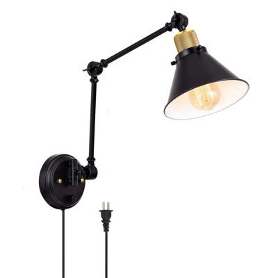 China Easy Swing Industrial Home Industrial Adjustable Arm Sconce Wall Lamp Assembly Antique Indoor Wall Lights for sale