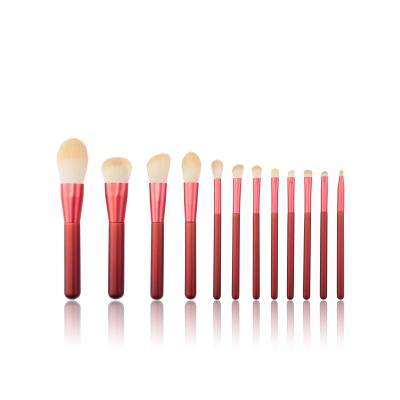 China Angular Blush Professional Luxury Makeup Brush Set High Quality Red Private Label Makeup Brush Set With Logo for sale