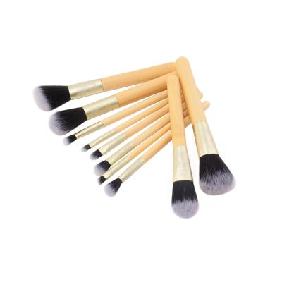 China Angular blush for sale hot beauty wooden handle face makeup professional stnthetic set brush with pocket for sale