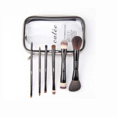 China Hair Cosmetics 6 Pcs Smudge Brush Nylon Cute Girls Travel Brush Set Makeup Brush Set With Pocket Filter Frame for sale