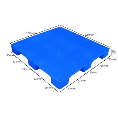 China Solid box 1200*1200*140MM nine feet flat surface stackable solid top rackable plastic pallet for sale