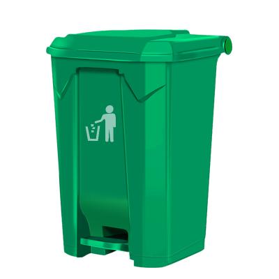 China 30L 50L 80L Sustainable Plastic Pedal Bin Green / Blue / Red / Black Color Customized Medical Waste Bins for sale