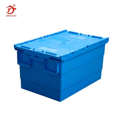 China 50L Solid Box Nested Attached Plastic Crates Lid Packing Box Packing Box Plastic With Lid for sale