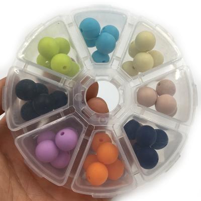 China Soft Toy DIY Silicone Baby Teething Round Shape Silicone Beads Kit Gift Food Grade Teething Beads for sale