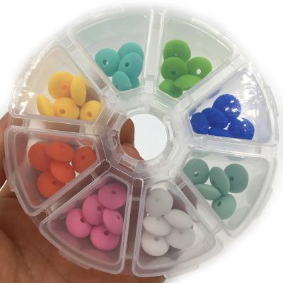 China Soft Toy DIY Silicone Baby Teething Abacus Shape Silicone Beads Kit Gift Food Grade Teething Beads for sale