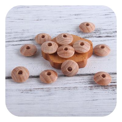 China Eco-Friendly Wholesales Organic Beech Wood Abacus Beads Wooden Beads Teether Making Baby Molar Nipple Chain Teether Bracelet DIY Accessories for sale