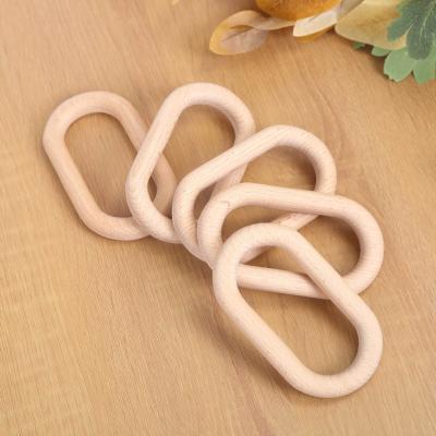 China DIY Food Grade Wooden Circle Ring Baby Wood Teething Ring Organic Handmade Wooden Rings Custom Wholesale Eco-Friendly Beech for sale